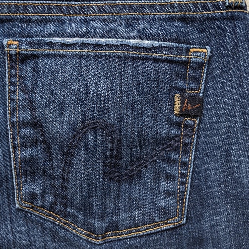 Citizens of Humanity Pea in the Pod Dark Wash Denim Bootcut Maternity Jeans - 29 - Picture 9 of 12